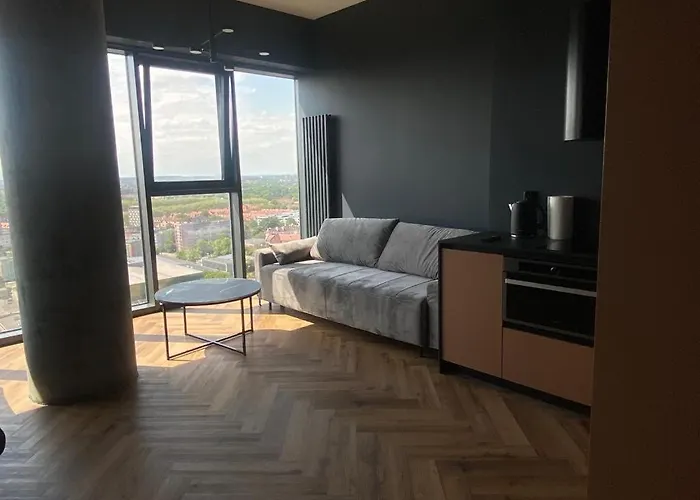 Hanza Tower 21 Floor Black Apartment Stettin